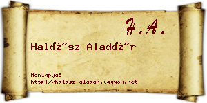 Halász Aladár névjegykártya