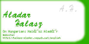 aladar halasz business card